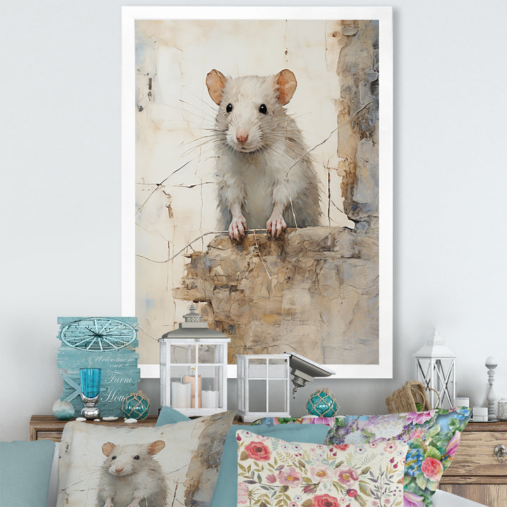 Minimalism Squeaky Rodent - Rodent Living Room Wall Art