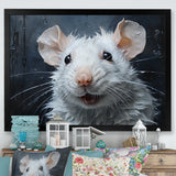 White Squeaky Rodent Painting - Rodent Canvas Wall Art