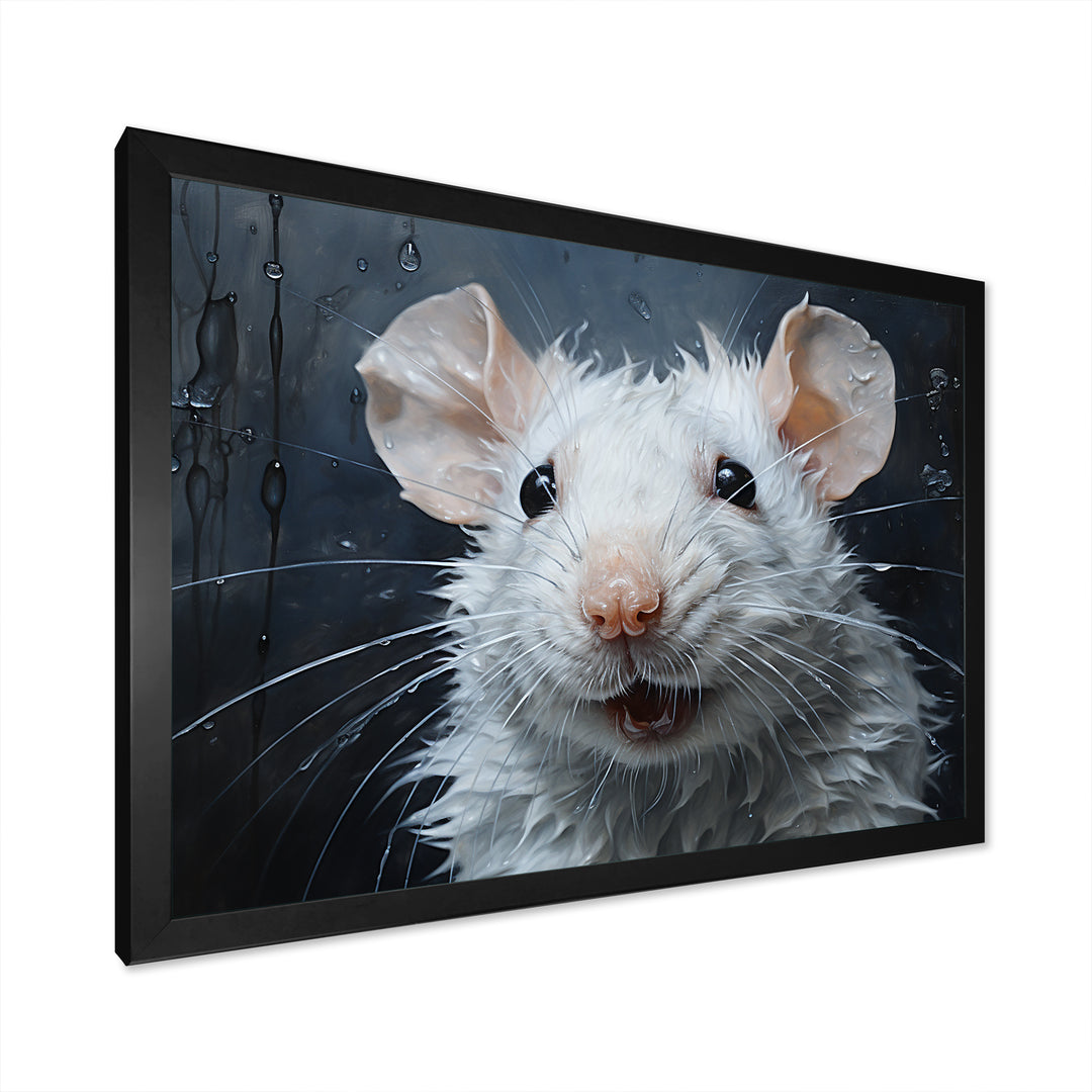 White Squeaky Rodent Painting - Rodent Canvas Wall Art