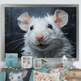 White Squeaky Rodent Painting - Rodent Canvas Wall Art