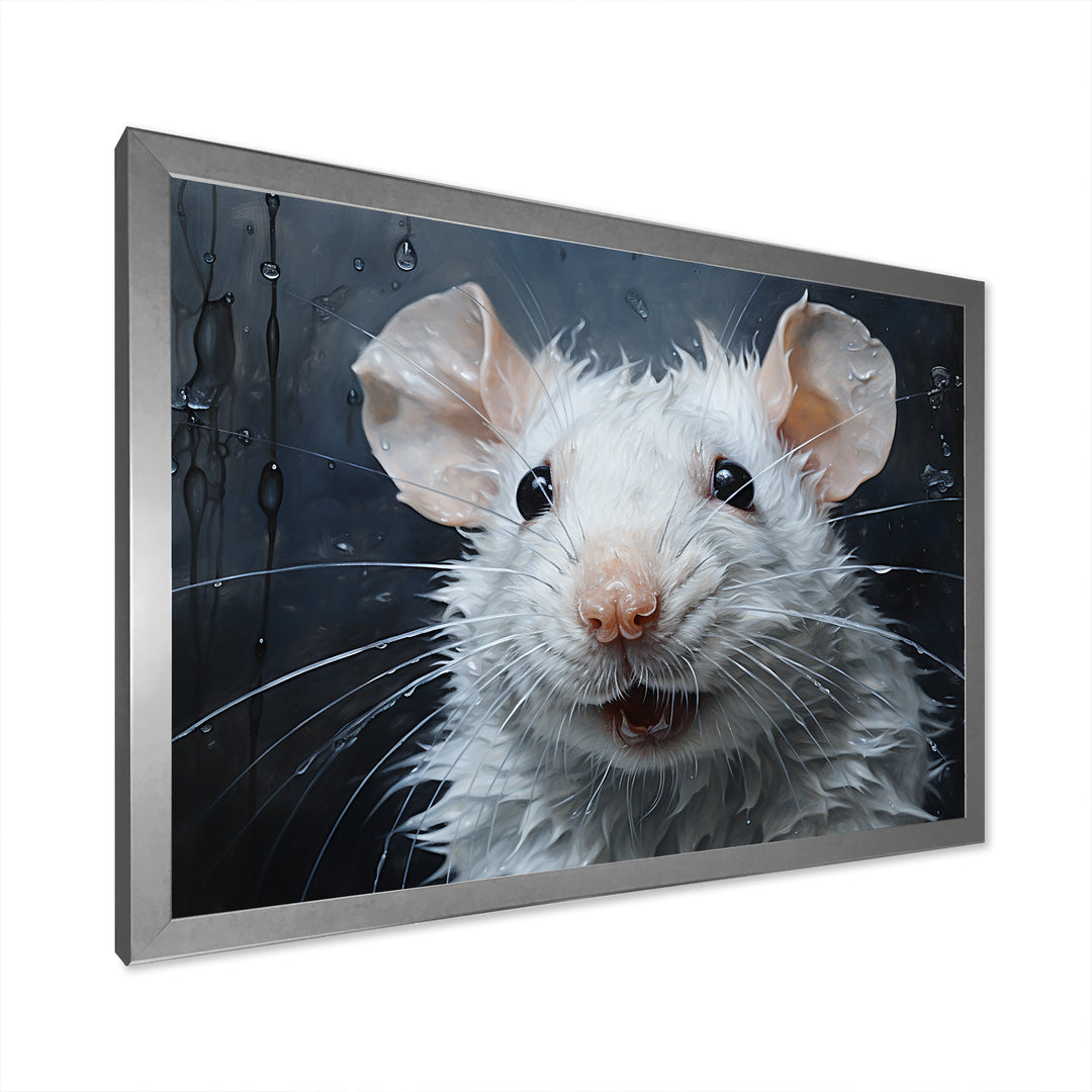 White Squeaky Rodent Painting - Rodent Canvas Wall Art