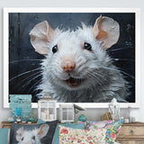 White Squeaky Rodent Painting - Rodent Canvas Wall Art