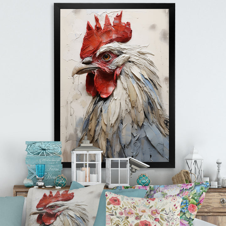 Loyal Rooster Portrait - Rooster Wall Decor