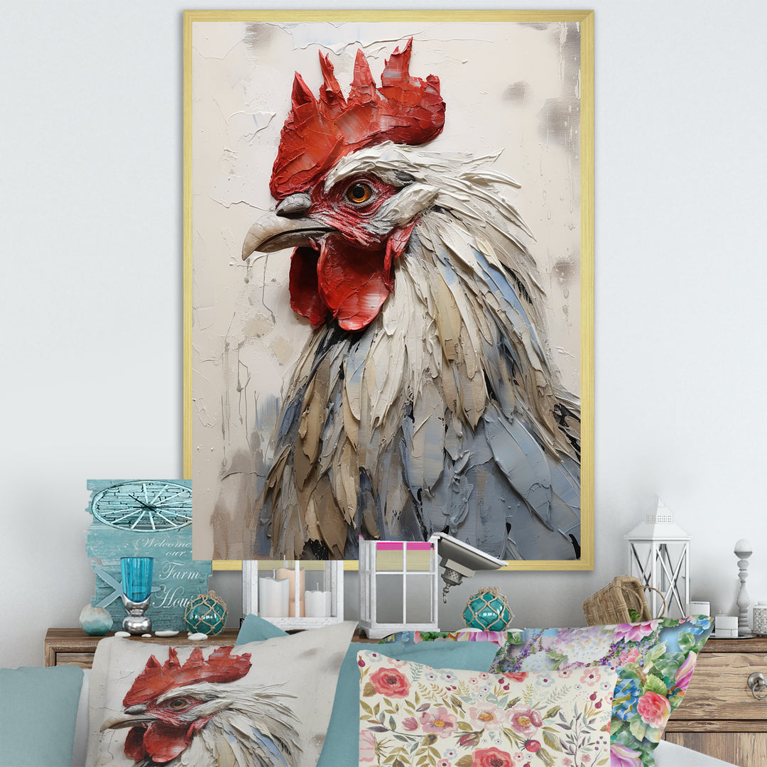 Loyal Rooster Portrait - Rooster Wall Decor
