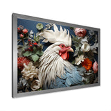 Loyal Flower Rooster Portrait - Rooster Wall Art Prints
