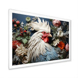 Loyal Flower Rooster Portrait - Rooster Wall Art Prints