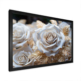 White And Gold Rose Passion - Floral Canvas Wall Art