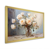 Roses Farmhouse Still Life - Floral Canvas Wall Art