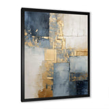 Blue And Gold Minimalism Scandinavian - Landscapes Canvas Wall Art