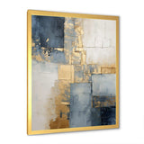 Blue And Gold Minimalism Scandinavian - Landscapes Canvas Wall Art