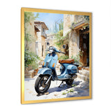 Blue Urban Scooter Vibes - Scooter Canvas Wall Art