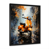Orange Urban Scooter Vibes - Scooter Canvas Wall Art
