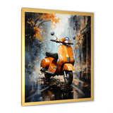 Orange Urban Scooter Vibes - Scooter Canvas Wall Art