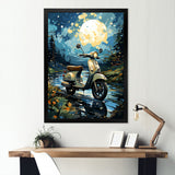 Urban Nightly Scooter Vibes - Scooter Canvas Wall Art