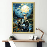 Urban Nightly Scooter Vibes - Scooter Canvas Wall Art