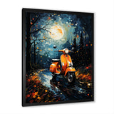Night Streets And Scooters - Scooter Canvas Wall Art