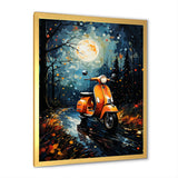 Night Streets And Scooters - Scooter Canvas Wall Art