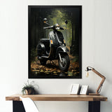 Forest Path And Scooters - Scooter Canvas Wall Art