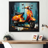 Pop Art Scooter Commute - Scooter Canvas Wall Art