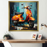 Pop Art Scooter Commute - Scooter Canvas Wall Art