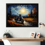 Scooter Night Exploration - Scooter Canvas Wall Art