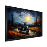 Scooter Night Exploration - Scooter Canvas Wall Art