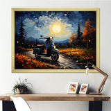 Scooter Night Exploration - Scooter Canvas Wall Art