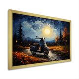 Scooter Night Exploration - Scooter Canvas Wall Art