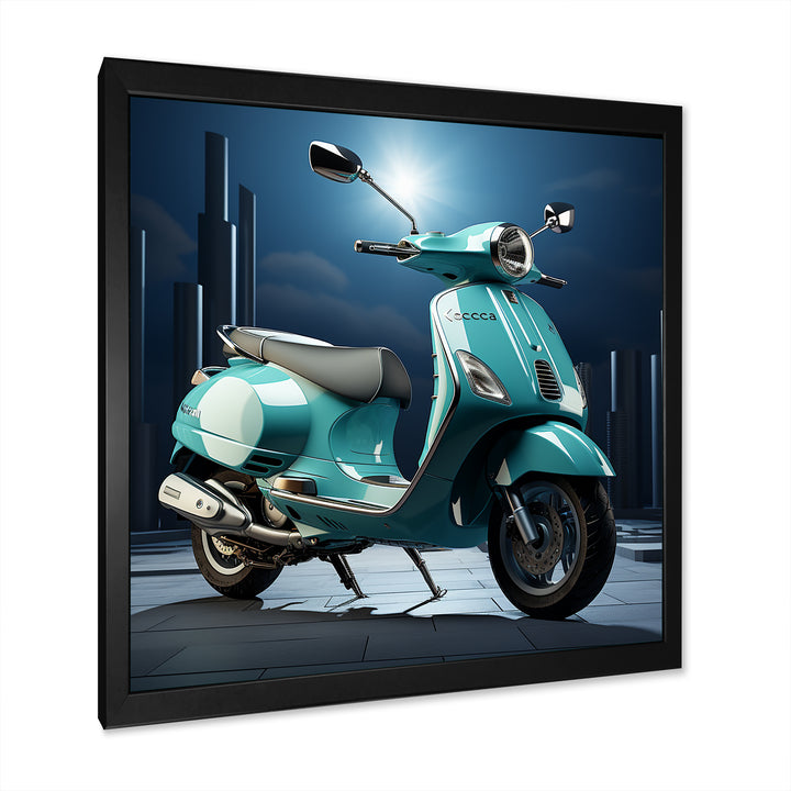 Vintage Vibrant Scooter - Scooter Canvas Wall Art