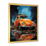 Beetle Car In The Cityscape - Car Vintage Canvas Wall Art