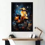 Scooter Serenity Nightly City - Scooter Canvas Wall Art