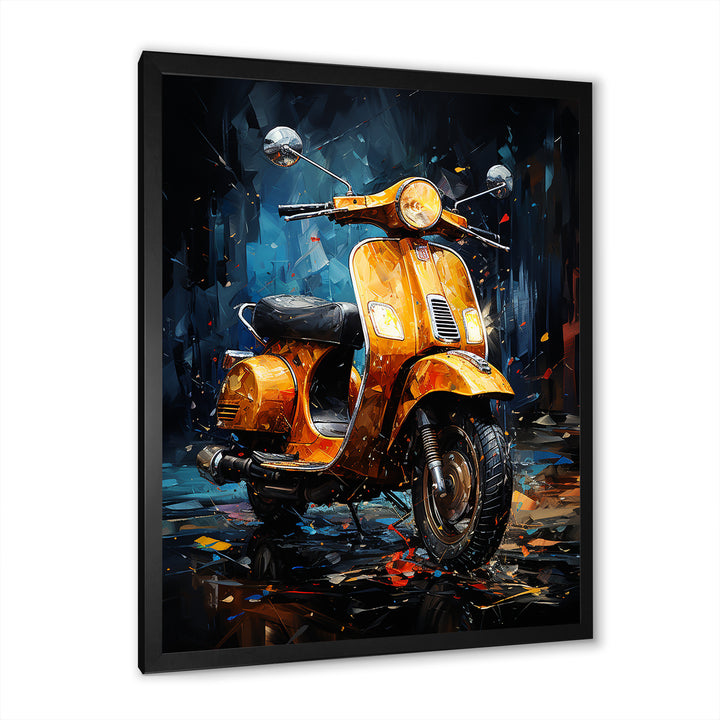 Scooter Serenity Nightly City - Scooter Canvas Wall Art