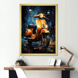 Scooter Serenity Nightly City - Scooter Canvas Wall Art