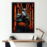 Scooter Serenity Neon Lights - Scooter Canvas Wall Art