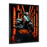 Scooter Serenity Neon Lights - Scooter Canvas Wall Art