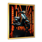 Scooter Serenity Neon Lights - Scooter Canvas Wall Art