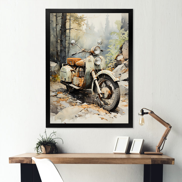 Classic Vintage Scooter - Scooter Canvas Wall Art