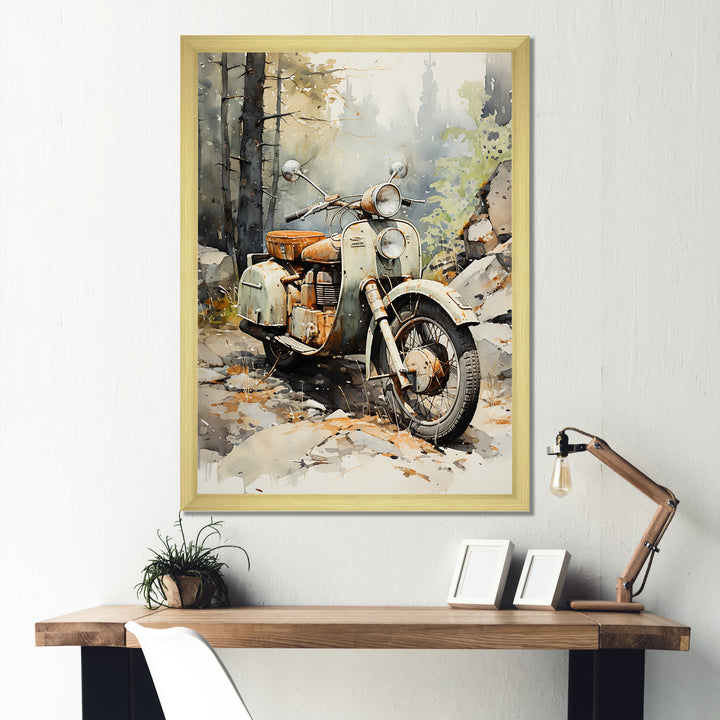 Classic Vintage Scooter - Scooter Canvas Wall Art