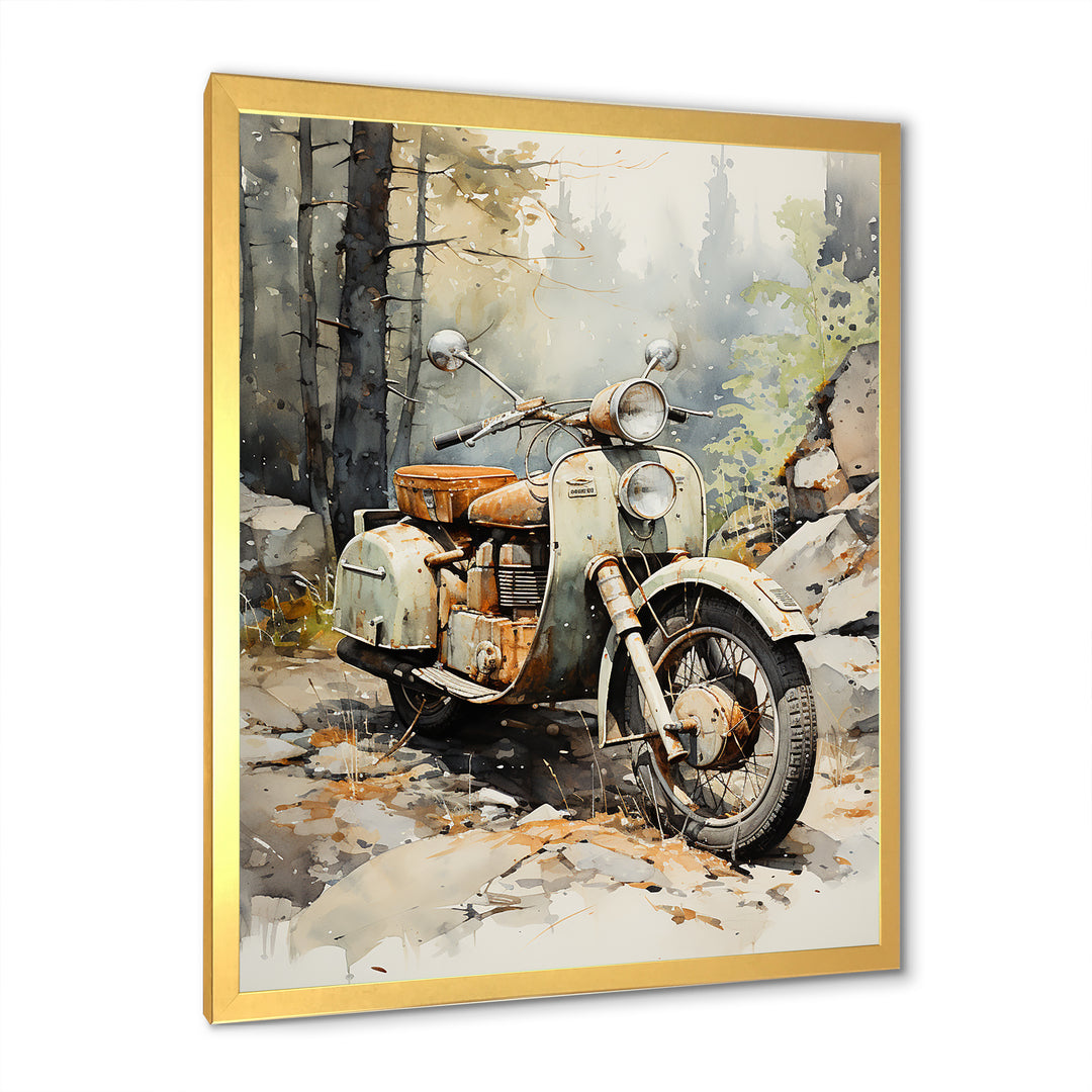 Classic Vintage Scooter - Scooter Canvas Wall Art