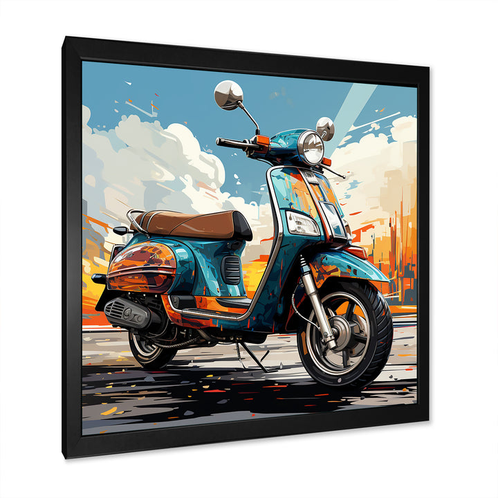 Edgy Scooter Odyssey - Scooter Canvas Wall Art