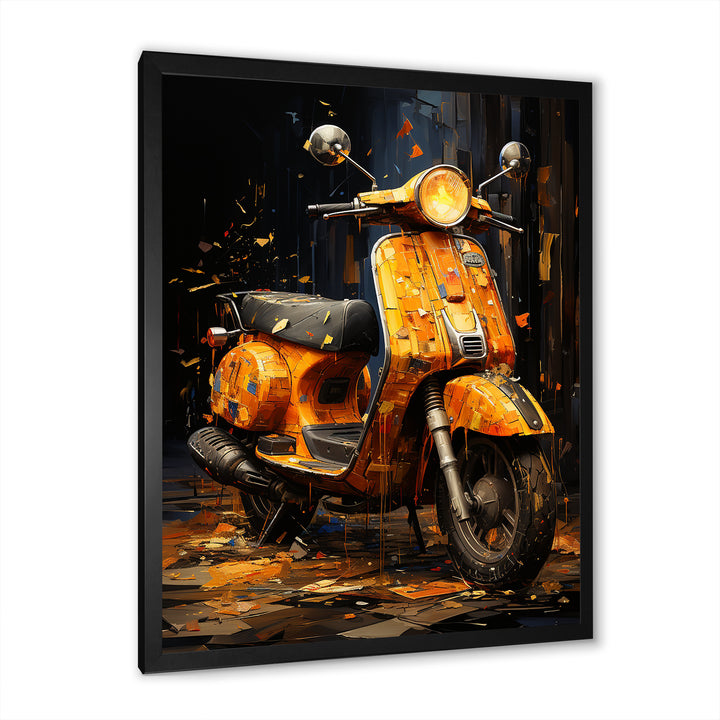 Edgy Scooter Graffiti Odyssey - Scooter Canvas Wall Art