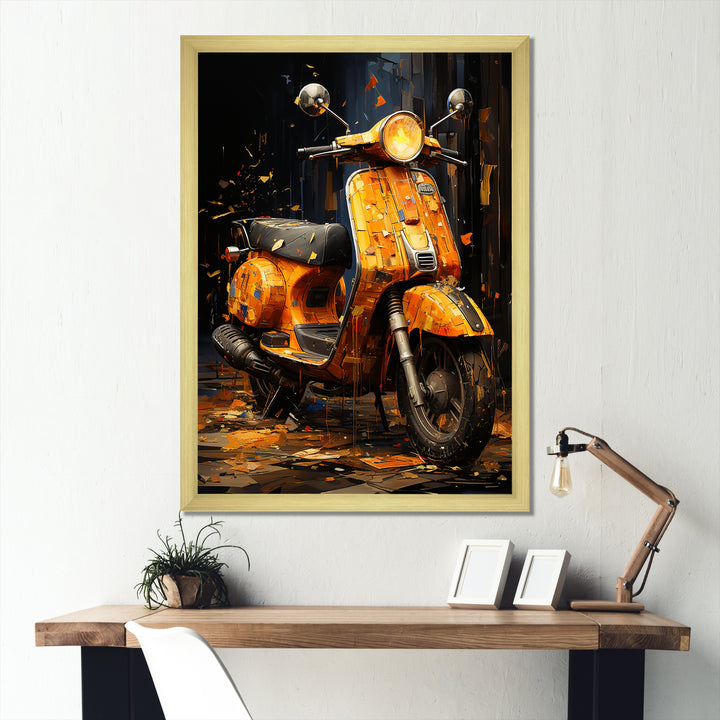 Edgy Scooter Graffiti Odyssey - Scooter Canvas Wall Art