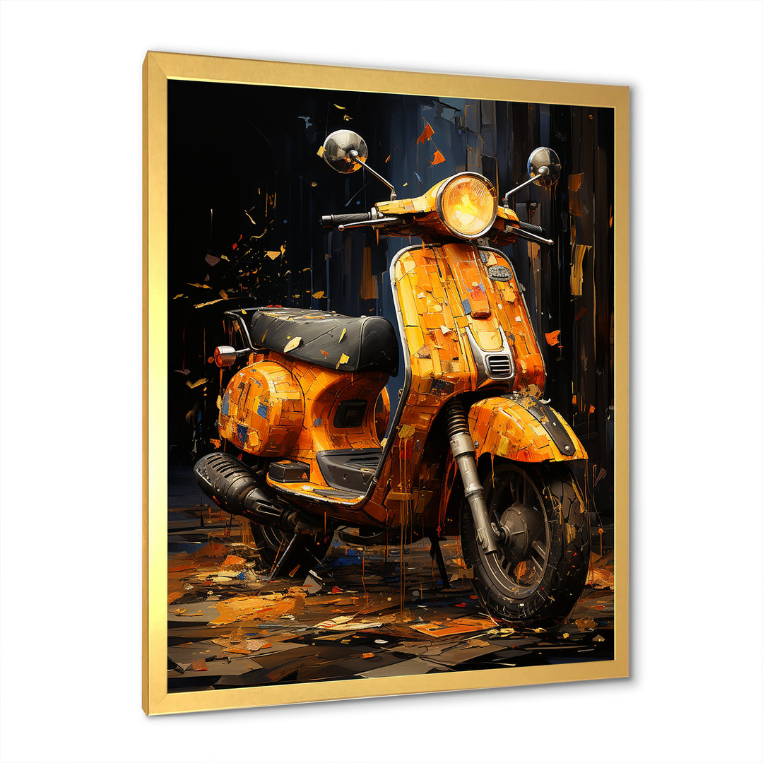 Edgy Scooter Graffiti Odyssey - Scooter Canvas Wall Art