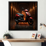 Edgy Scooter Hallway Odyssey - Scooter Canvas Wall Art