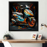 Geometric Scooter Journey - Scooter Canvas Wall Art