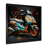 Geometric Scooter Journey - Scooter Canvas Wall Art