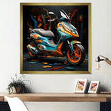 Geometric Scooter Journey - Scooter Canvas Wall Art