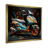 Geometric Scooter Journey - Scooter Canvas Wall Art
