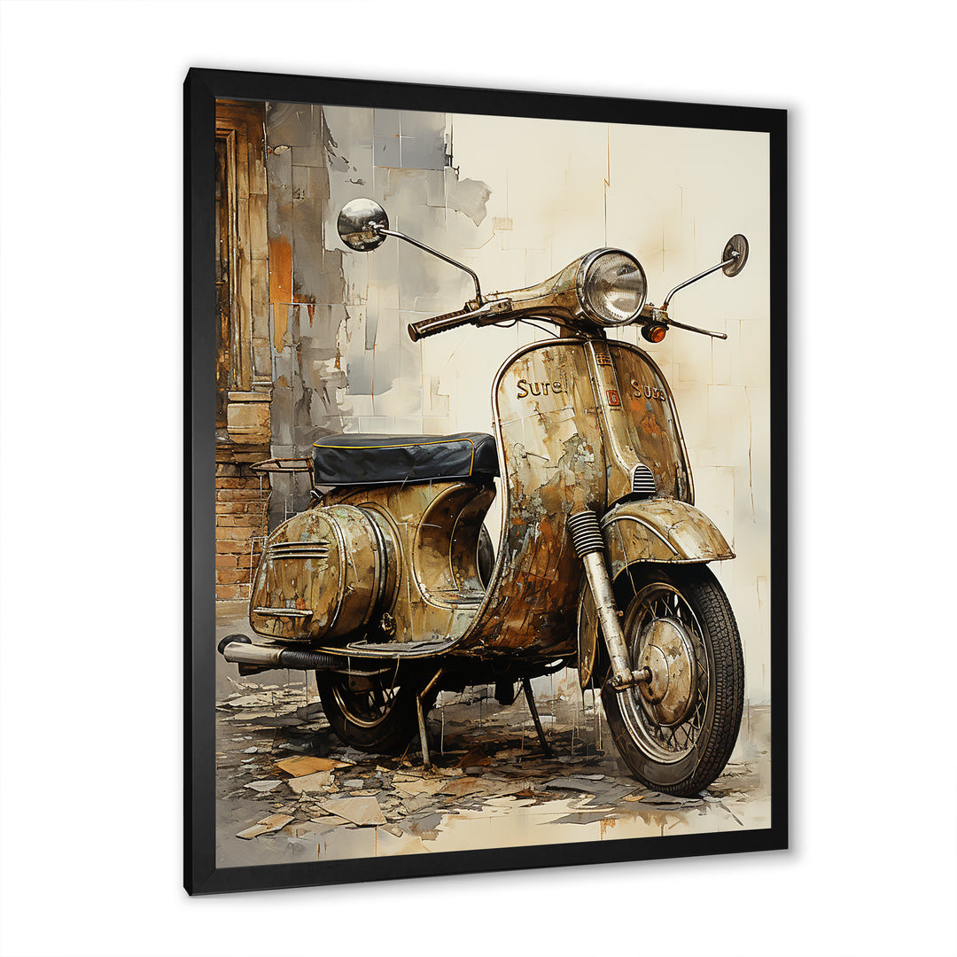 Vintage Scooter Ride - Scooter Canvas Wall Art