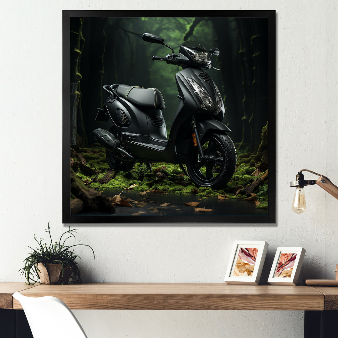 Scooter Serenity Forest Adventure - Scooter Canvas Wall Art